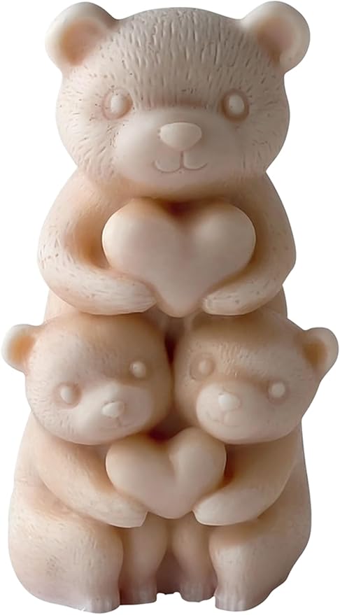 Cylinder Animal Molds Bear Candle & Resin Mold - Resin Casting Silicone Molds for Home Decor & Candle Making Wave Spiral Mold