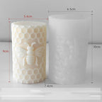 Honeycomb Cylinder Flower Succulent Peony Cylinder Candle & Resin Mold - Resin Casting Silicone Molds for Home Decor & Candle Making Wave Spiral Mold