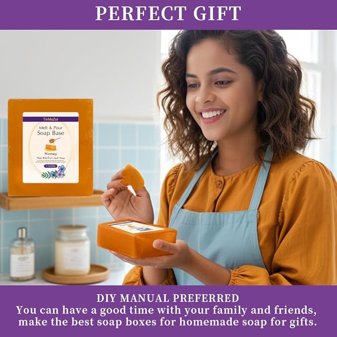 Honey Shea Butter Soap Base Gift Set Vegan,Making Supplies,DIY Handmade Soap Base Natural,Organic,Easy to Cut - 2 lbs