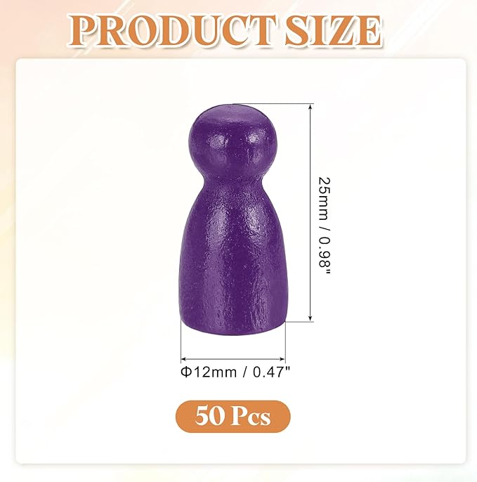 uxcell 50Pcs Wood Peg Dolls Unfinished, 1" x 1/2" Natural Wooden Blank Family Figures Peg Dolls Body for Painting, Decoration, Craft Art Projects, Purple