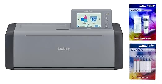 Brother ScanNCut SDX125EGY Electronic DIY Cutting Machine with Scanner, Plus Universal Pen Holder and Color Pen Set
