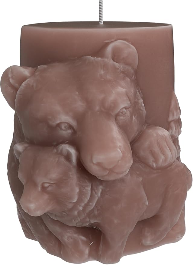 Bear Cylinder Animal Resin Casting Silicone Mold for Home Decor & Candle Making Wave Spiral Mold