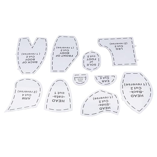 Memory Bear Sewing Pattern, 12 Inch DIY Doll Making Kit with Acrylic Template for Craft Lovers, Easy Sewing Project for Beginners