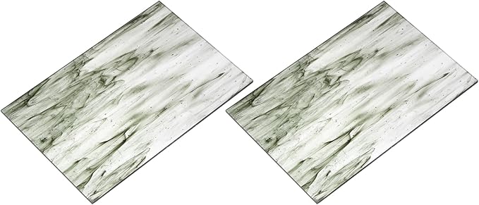 MECCANIXITY 2 Pcs Stained Glass Sheet Mosaic Tile 7.9 Inch x 5.9 Inch Dark Gray Stained Glass Sheets for Crafts DIY Art Project