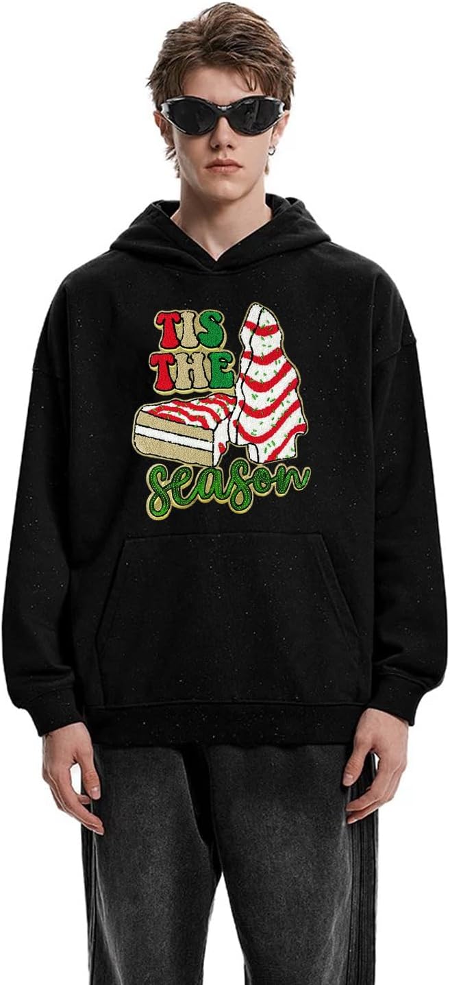 Christmas Tree Iron on Patches Chenille Embroidery Sew on Stickers Xmas Tree Applique for DIY Crafts T Shirt Clothing Jackets Backpacks Jeans Party Decorations Accessories