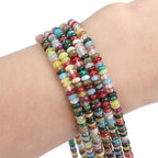 Natural Mix Colored Stone Spacer Beads Caps Rondelle Disk Loose Beads for Beading Jewelry Making 4mmx2mm 38cm