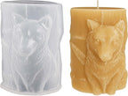 Wolf Cylinder Animal Resin Casting Silicone Mold for Home Decor & Candle Making Wave Spiral Mold