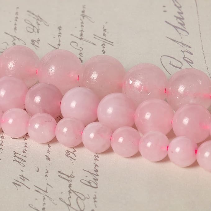 60pcs 6mm Natural Stone Beads Rose Quartz Beads Crystal Gemstone for Jewelry Making, DIY Bracelet Necklace
