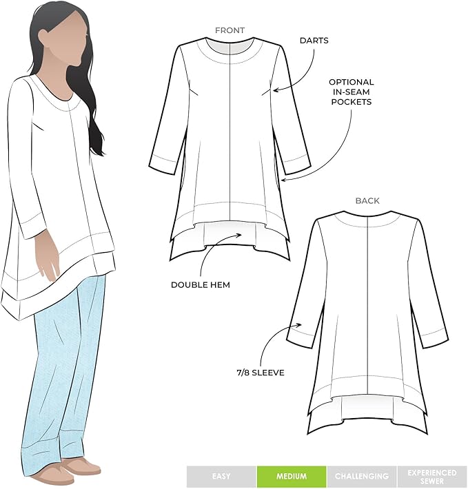 ARC Style Sewing Pattern - Daisy Designer Pant and Tunic Outfit (Sizes 18-30) - Click for Other