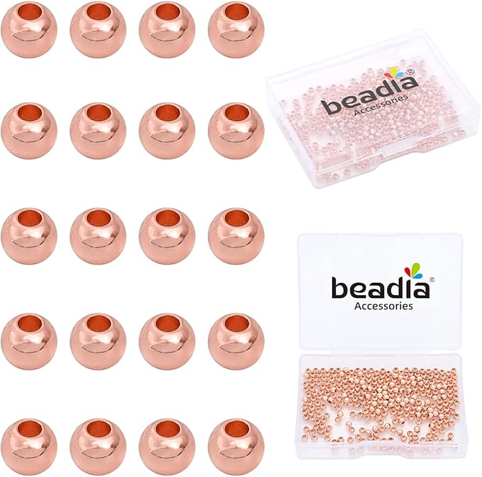 Rose Gold Plated Round Spacer Beads 3mm 300pcs for Jewelry Making Findings Non Tarnish