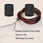 Stretchy String for Bracelets, 2 Rolls 1 mm Sturdy Elastic String Elastic Cord for Jewelry Making, Necklaces, Beading (Black)