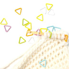 Hilsayum 30PCS Mini Metal Stitch Markers Triangle-Shaped Stitch Markers Multicolor Crochet Markers for Sewing Weaving