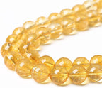 120Pcs 6mm Natural Citrine Beads for Jewelry Making Yellow Crystal Quartz Round Loose Beads DIY Bracelet Necklace Earrings 32" 2 Strands