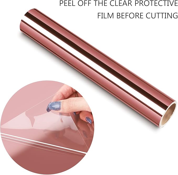 TECKWRAP Rose Gold Chrome Vinyl Wrap Metallic Permanent Vinyl 1ftx5ft