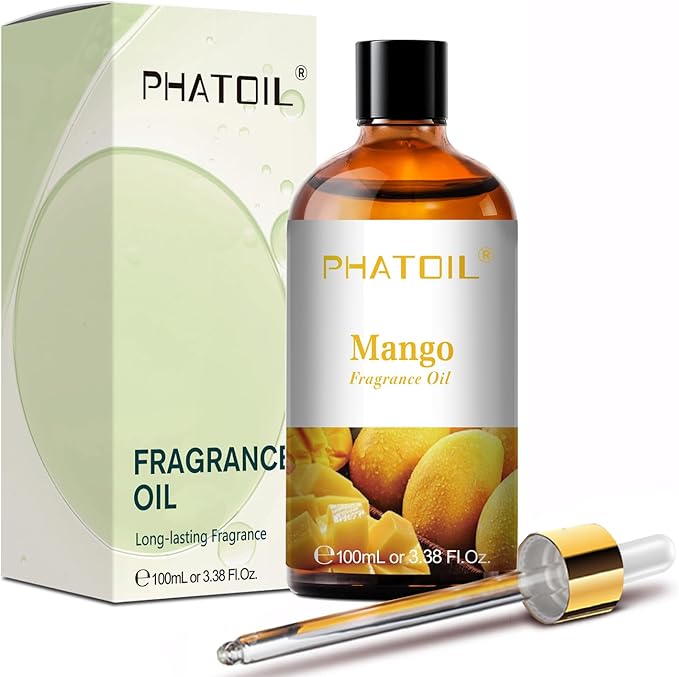 PHATOIL Mango Fragrance Oils for Aromatherapy, 3.38FL.OZ Diffuser Oils for Home, Perfect for Aromatherapy, Humidifiers, Yoga, DIY Candle and Soap Making - 100ml