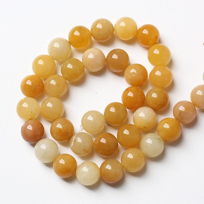 4MM 86PCS Natural Stone Yellow Jade Loose Beads for Jewelry Making DIY Bracelet 1 Strand