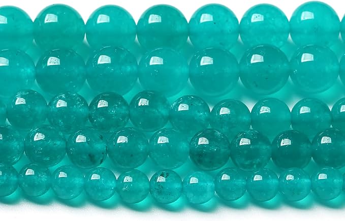 180PCS 4mm Natural Stone Beads Blue Amazonite Jade Stone Round Loose Beads for Jewelry Making DIY Bracelet Necklace 32" 2 Strands