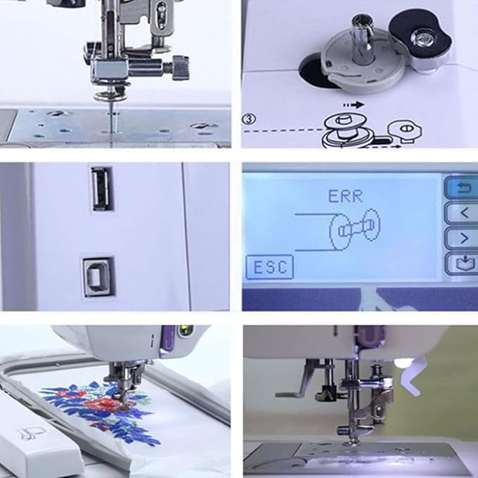 Automatic Sewing Machine Electric Embroidery Machine 158 Built-in Designs, 7" Touch Screen, Capable of Embroidering on 3D Caps, Flat, T-Shirt and More Sewing Made Easy