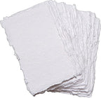 Wanderings Thick Handmade Deckled Edge Cotton Paper - Cold Pressed Texture - Paint, Watercolor, Drawing, Writing, Cards, Invitations, Menus, Arts and Crafts. 25 Pack White 300gsm - 5" x 7"