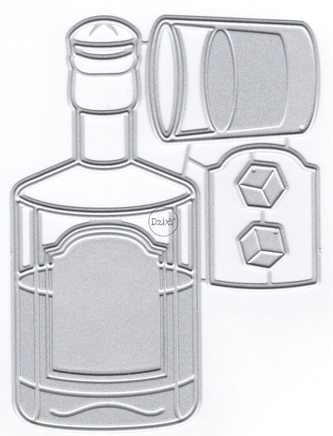 DzIxY Clear Bucket Water Cup Metal Cutting Dies for Card Making Embossing Paper Die Cuts Sets Album Scrapbooking Templates Stencils Storage Pockets