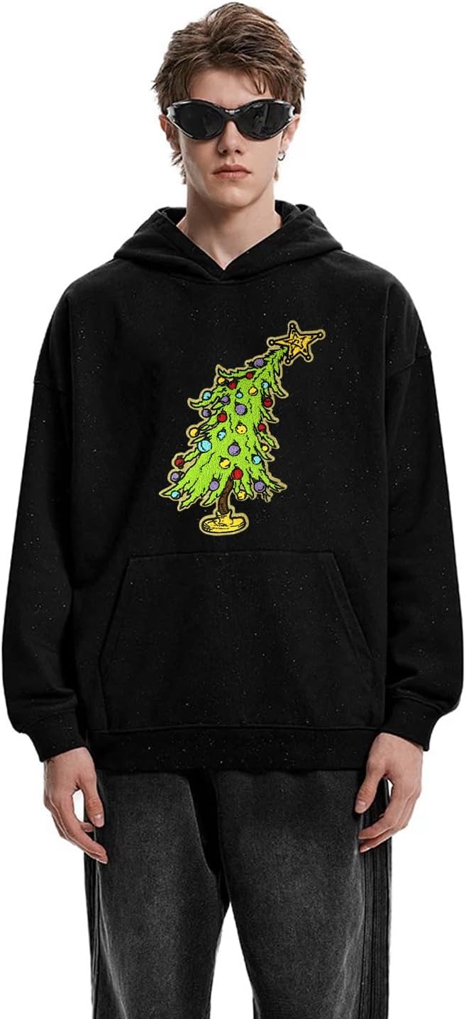 Christmas Tree Iron on Patches Chenille Embroidery Sew on Stickers Applique for DIY Crafts T Shirt Clothing Jackets Backpacks Jeans Party Decorations Accessories