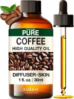 KUKKA Coffee Essential Oils - 1 Fl Oz - for Hair, Skin, Diffuser, Aromatherapy & DIY Soap Making Scent
