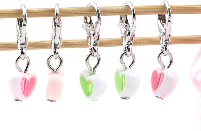 DoreenBeads Stitch Markers for Crocheting and Knitting, Alloy Enamel Crochet Marker Crochet Gifts for Knitting Weaving Sewing Accessories Quilting Jewelry Making