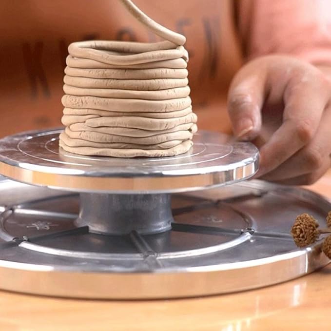 Feqsky 4.7''/5.9'' Double Sided Turntable for Ceramic Clay Sculpture Platform Pottery Wheel Aluminum Alloy Rotating Tools