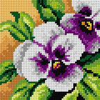 Wizardi Needlepoint Canvas for halfstitch Without Yarn Pansy 2757D Orchidea