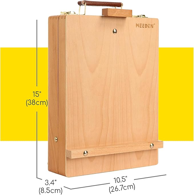 MEEDEN Tabletop Art Sketchbox Easel : Solid Beechwood Table Easels for Painting Canvas, Adjustable Desktop Easel - Art Supply Storage Box for Adults & Artist
