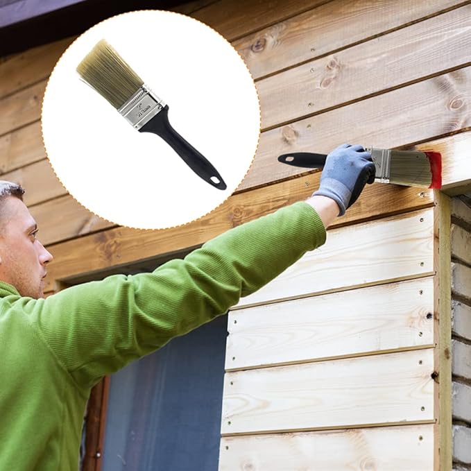 10 Pieces 2 Inch Paint Brush,Flat Paint Brushes Professional Paint Tools with Treated Plastic Handle for DIY Paint,Furniture,Fences,Deck,and Wall Trim