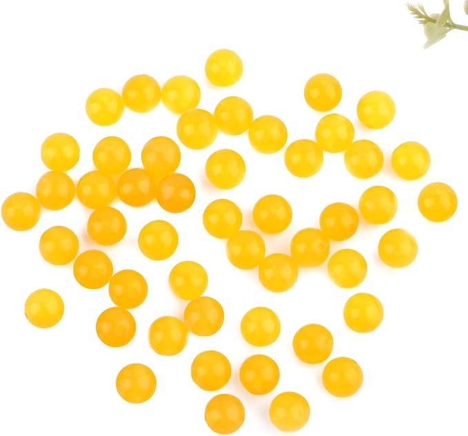 Natural Genuine Stones DIY Tiger Eye Round Spacers 4mm 200pcs Beading Loose Gemstone Hole Size 1mm Charm Smooth Beads for Bracelets Necklaces Earrings (Yellow Jade 4mm)