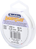 Beadalon Dandyline Bead Weaving & Stringing Thread, 0.20 mm / .008 in, White, 25 m
