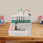 Overlock Sewing Machine, 3/4 Thread Serger with Differential Feed & Rolled Hem, 1200SPM Professional Overlocker for Knits, Cotton & Synthetics