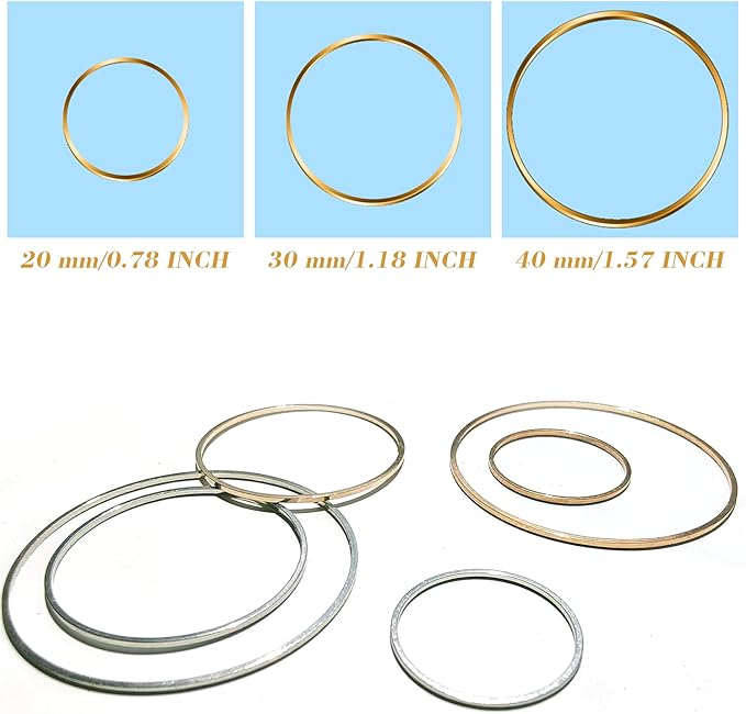 Earrings Beading Hoop Earring Finding Round Earring Circle Charms Beading Hoop for Jewelry Making DIY Crafts Art Creation Gift (203040 Round)