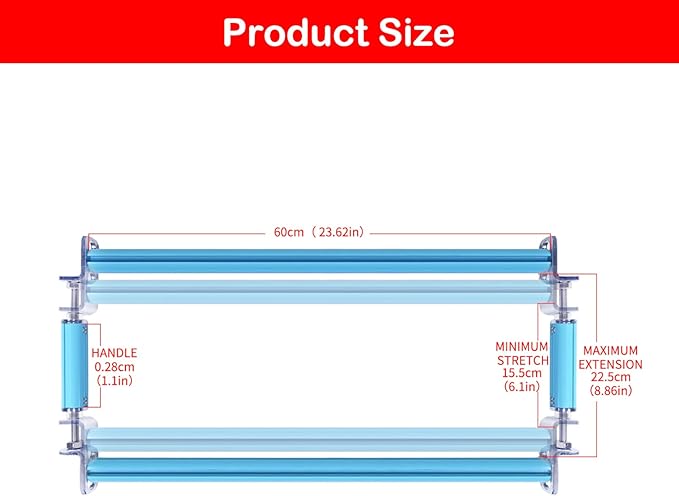Couple Embroidery Art Embroidery Clip Frame 60cm Cross Stitch 4 Slot Presser Heavy Duty Embroidery Bandage Embroidery Frame Needlepoint Frame Embroidery Scroll Frame Embroidery Frames (Blue)