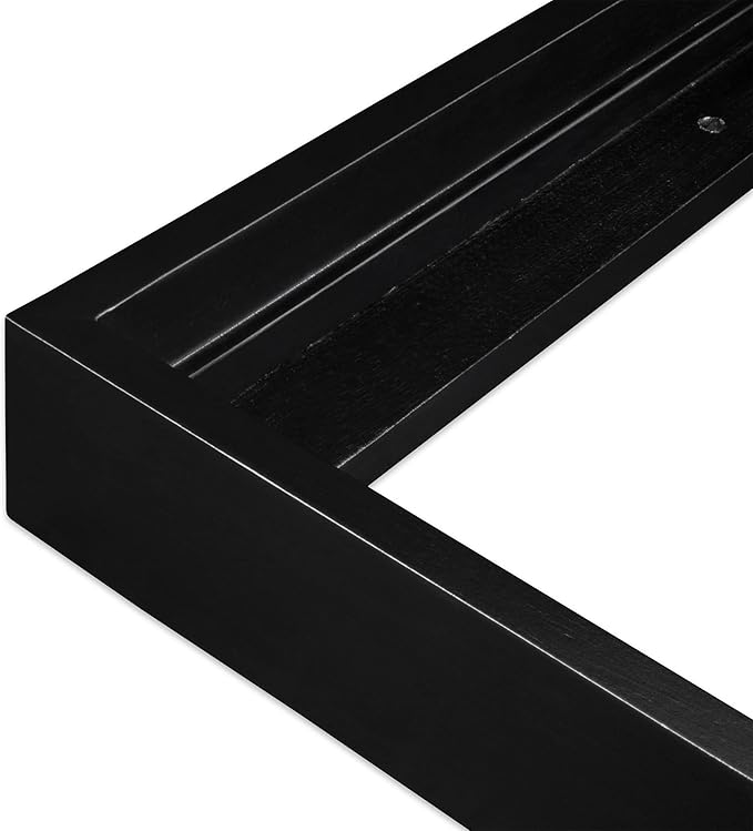Ampersand Art Supply Floaterframe Readymade Frame for Flat and 7/8" Deep Wood Panel and Canvas Artwork, Paintings, Prints, and More, 8"x8", Black Thin