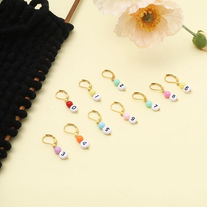DoreenBeads Stitch Markers for Crocheting and Knitting, Alloy Enamel Crochet Marker Crochet Gifts for Knitting Weaving Sewing Accessories Quilting Jewelry Making