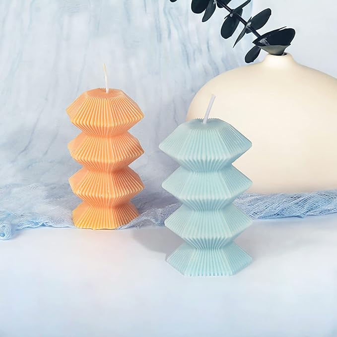 Flower Candle Mold - Cylinder & Irregular Shapes - 3D Silicone Mold for Resin Candle Making