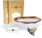 LILY LADUE 2lb/32OZ Pearled Candles Sand and Wicks with Copper Bowl - White Unscented Plant-Based Pearl Sand Wax with 48 Wicks, Gift-Ready DIY Candle Making Kit with Reusable Powder Wax Beads