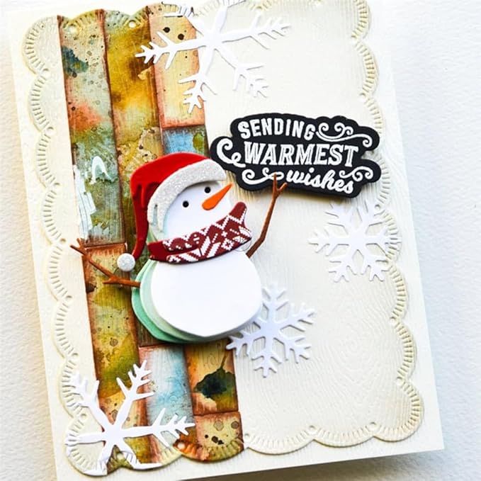 DzIxY Patchwork Christmas Snowman Metal Cutting Dies for Card Making Kit Embossing Paper Die Cuts Set Scrapbook Stencils Supplies Machine Templates
