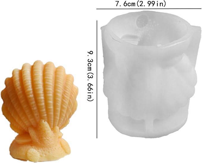 Shell Conch Animal Candle Mold for Resin Casting and Making - Silicone 3D Mold for Home Decor