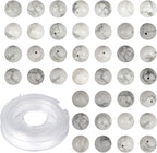 4mm 200pcs Natural Stone Round Beads White Howlite Genuine Stone Beading Loose Gemstone DIY Charm Smooth Beads for Bracelets Necklaces Earrings Hole Size 1mm (White Howlite 4mm)