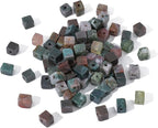 Natural Indian Agate Square Stone Beads 4x4mm 85pcs Cube Loose Semi Gemstone Beads for Jewelry Making Design