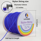 0.8mm Nylon String, Strong Bracelet String, Durable Nylon Cord for Jewelry Making, Bracelets, Beading, Necklaces, Rattail Braiding, Kumihimo, Wind Chimes, Blinds and Handicrafts