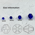 400pcs 4mm Bicone Glass Crystal Beads for Jewelry Making, Faceted Bicone Glass Spacer Beads for Bracelet Earring Necklace DIY Craft(Dark Blue)