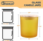 8 OZ Thick Candle Jars for Making Candles 15 Pcs, Empty Jars with Wood Lids for Candle Making, Sample Container, Frosted Yellow