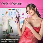 Pink Power Cordless Electric Scissors Fabric Cutter for Crafts, Box, Sewing, Carpet, & Scrapbooking - Heavy Duty Professional Rotary Shears Cutting Tool - Automatic Cardboard Cutter Fabric Scissor