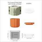 BOOWAN NICOLE Candle Vessel Silicone Mold for Concrete, Candle Jar Planter Molds Silicone Mould for DIY