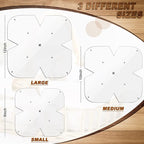 Flutesan 3 Pcs Bowl Cozy Pattern Template 8/10/12 Inch Clear Acrylic Bowl Wrap Sewing Pattern Template with 3 Pieces Water Soluble Pen Batting Quilting Cut on Fold Stencil(Round Edge)